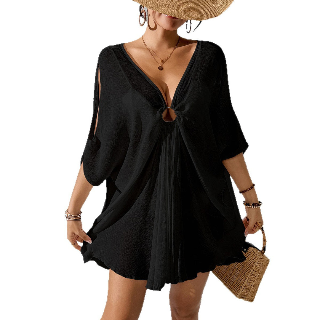 Damen Kaftan mit tiefem V-Ausschnitt und zurückgezogenem Design EB