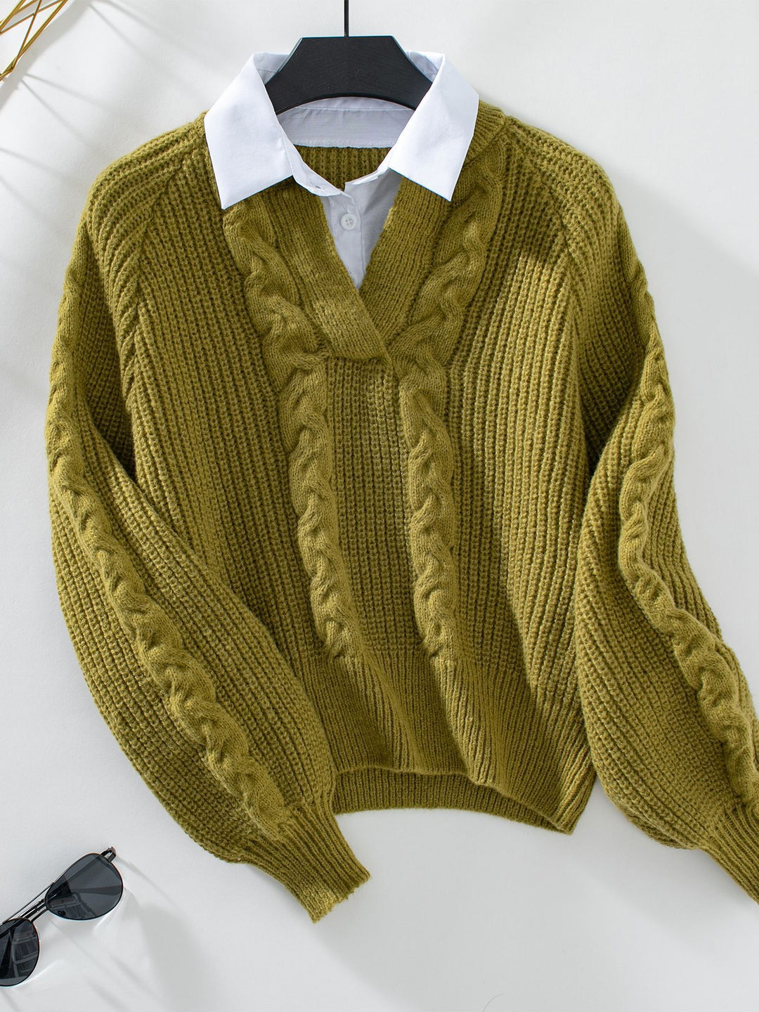 Damen Strickpullover mit stylischem Kragen EB