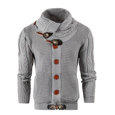 Herren Strickjacke mit Schalkragen und Holzknöpfen EB