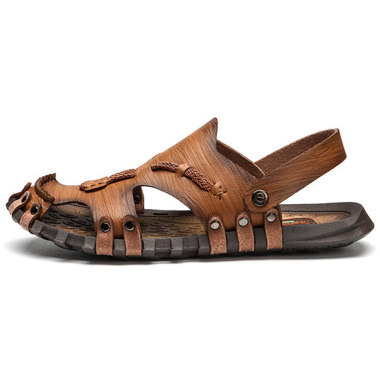 Damen Leder Sandalen mit verstellbaren Riemen EB