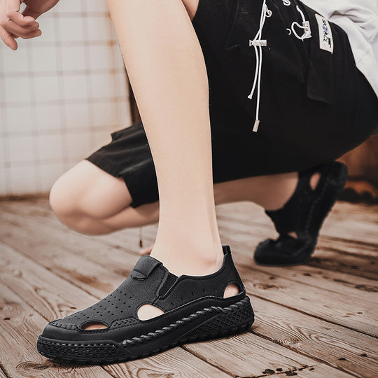 Herren atmungsaktive Leder Sandalen EB