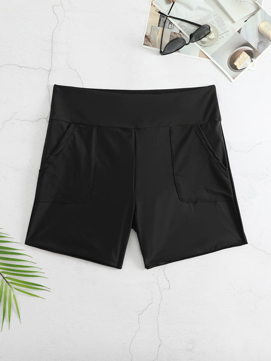Damen Badeshorts mit hohem Bund und Seitentaschen EB