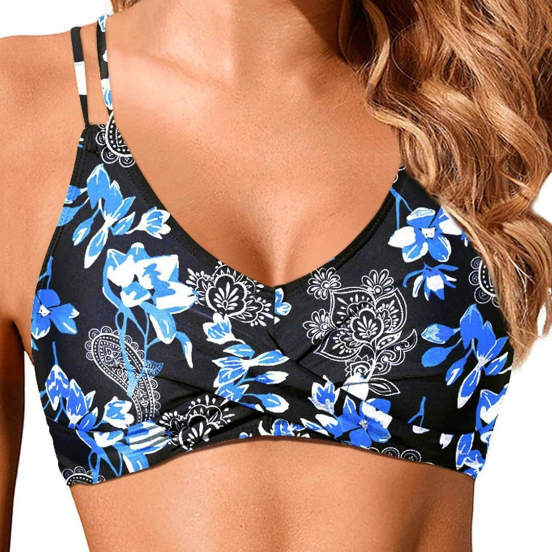 Damen Sportliches Bikinioberteil mit raffiniertem Wickeldesign EB
