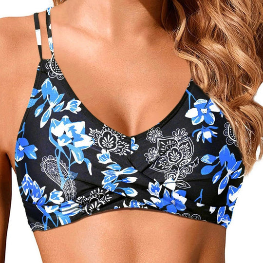 Damen Sportliches Bikinioberteil mit raffiniertem Wickeldesign EB