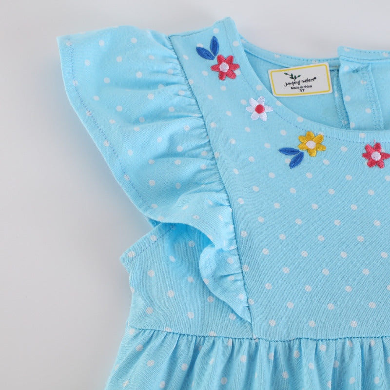 Mädchen Baumwollkleid mit niedlichen Meerjungfrauenapplikationen EB