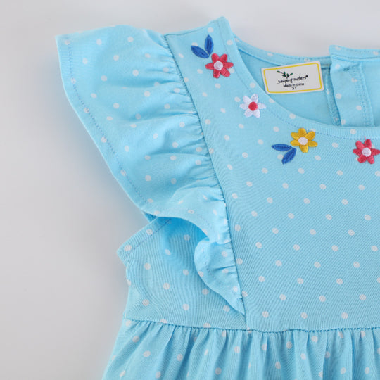 Mädchen Baumwollkleid mit niedlichen Meerjungfrauenapplikationen EB