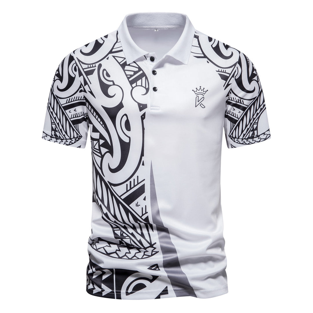 Herren Poloshirt mit modernem grafischen Design und atmungsaktiven Eigenschaften EB