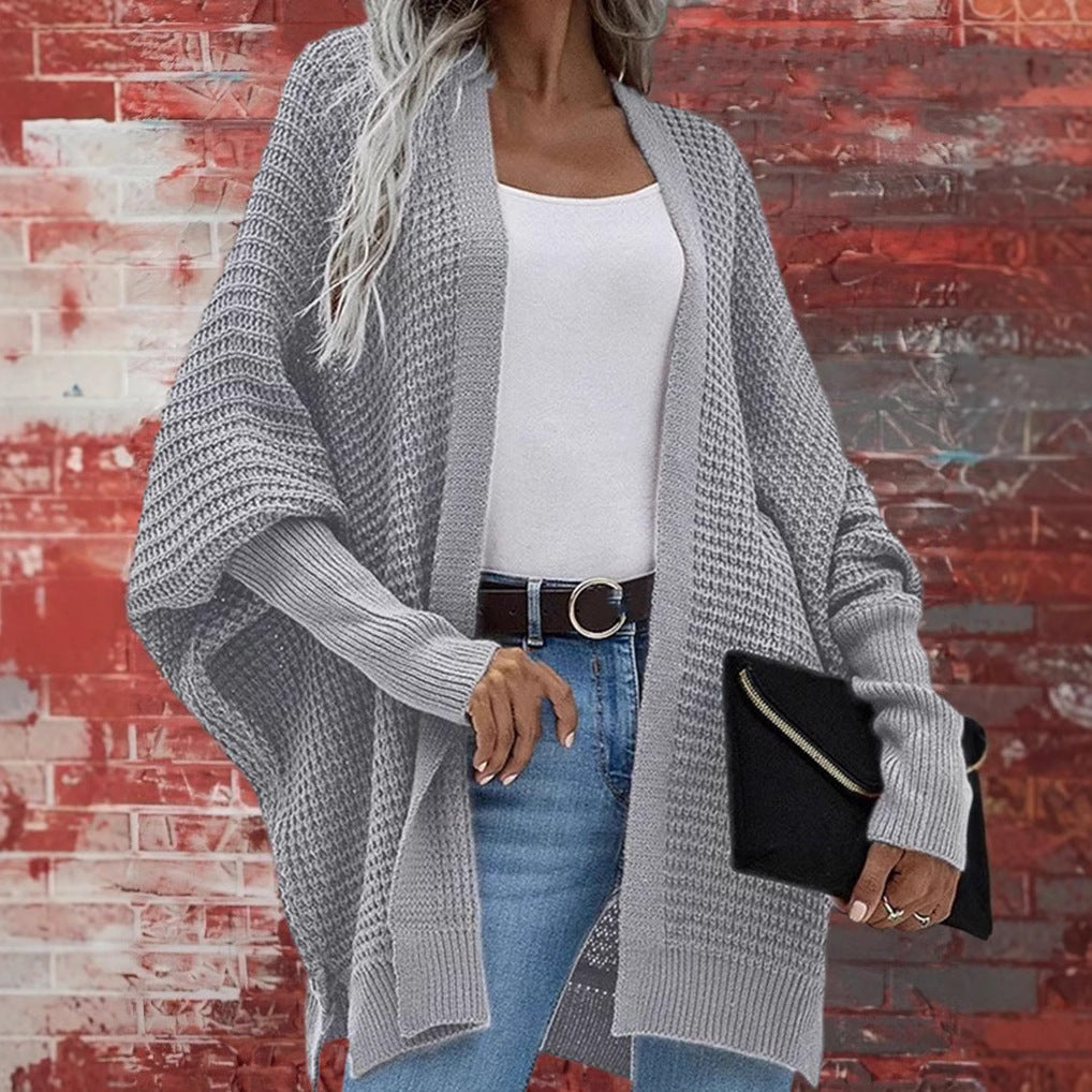 Damen Grobstrick Cardigan im lässigen Design mit weitem Schnitt und feiner Struktur EB