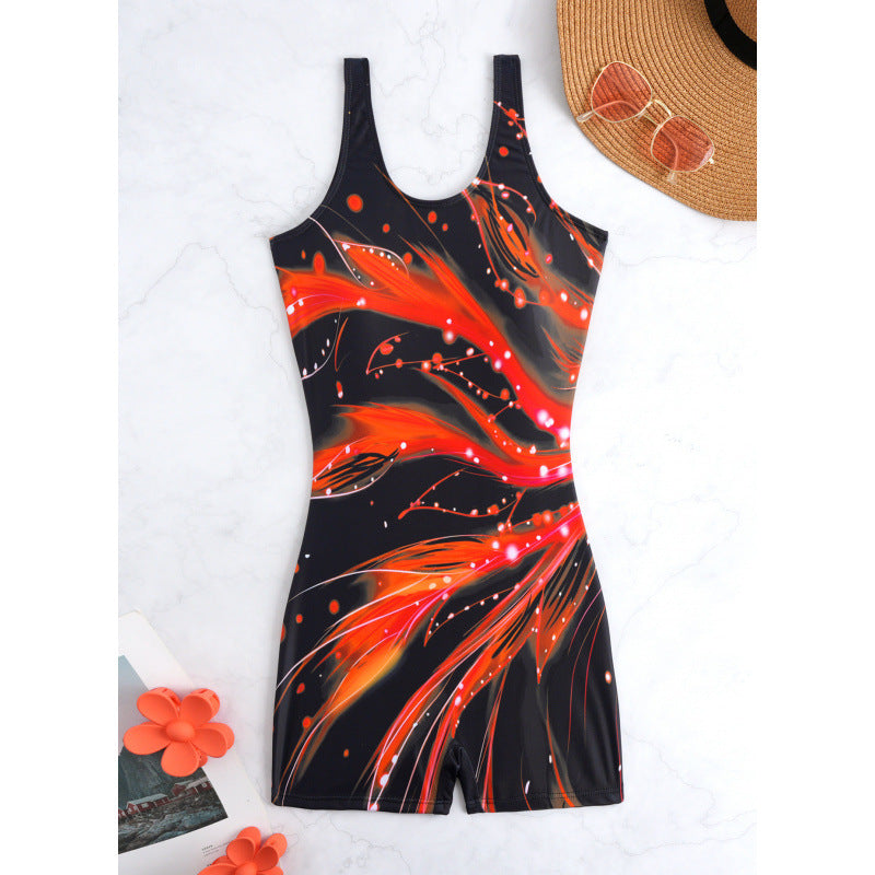 Damen Sportlicher Schwimmanzug mit stylischem Grafikdesign EB