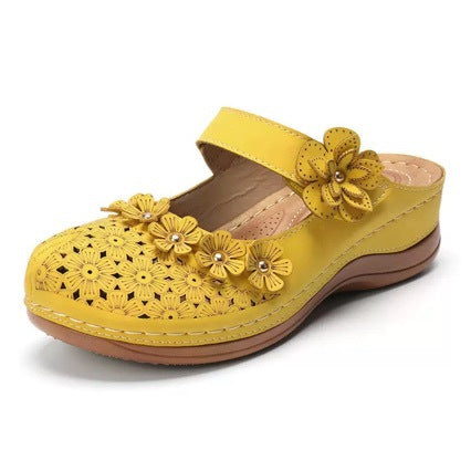 Damen bequeme Clogs mit floralem Dekor und ergonomischem Fußbett EB