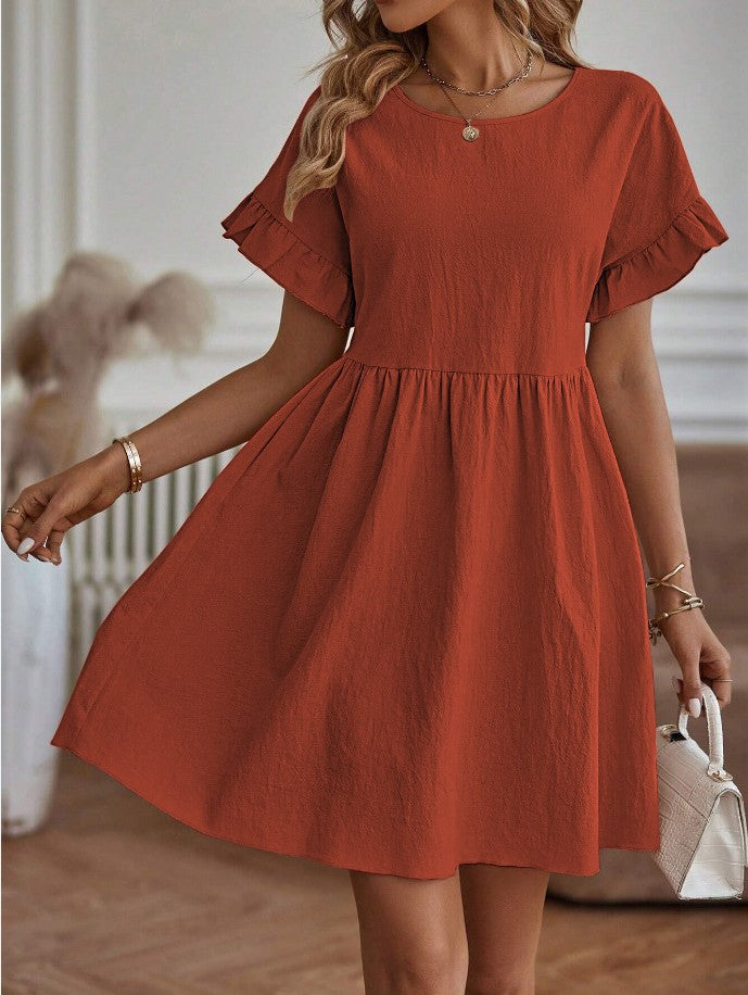 Damen Sommerliches Kleid mit Rüschendetails und lässiger Silhouette EB