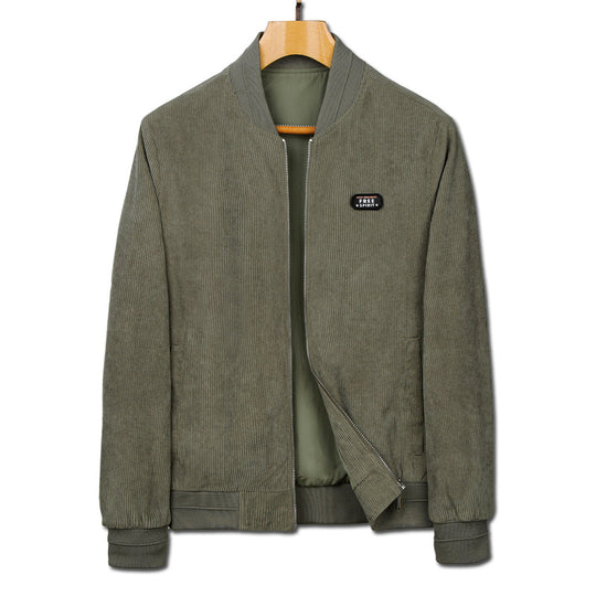 Herren Kordvelours Bomberjacke mit feiner Breitcord-Struktur, Stehkragen und innenliegendem Futter EB