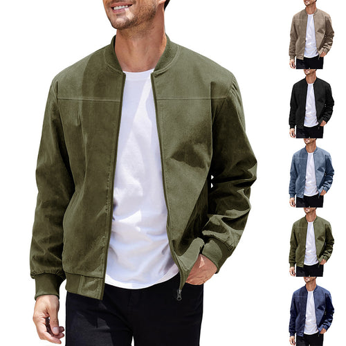 Herren lässige Bomberjacke mit elastischen Bündchen und praktischen Taschen EB