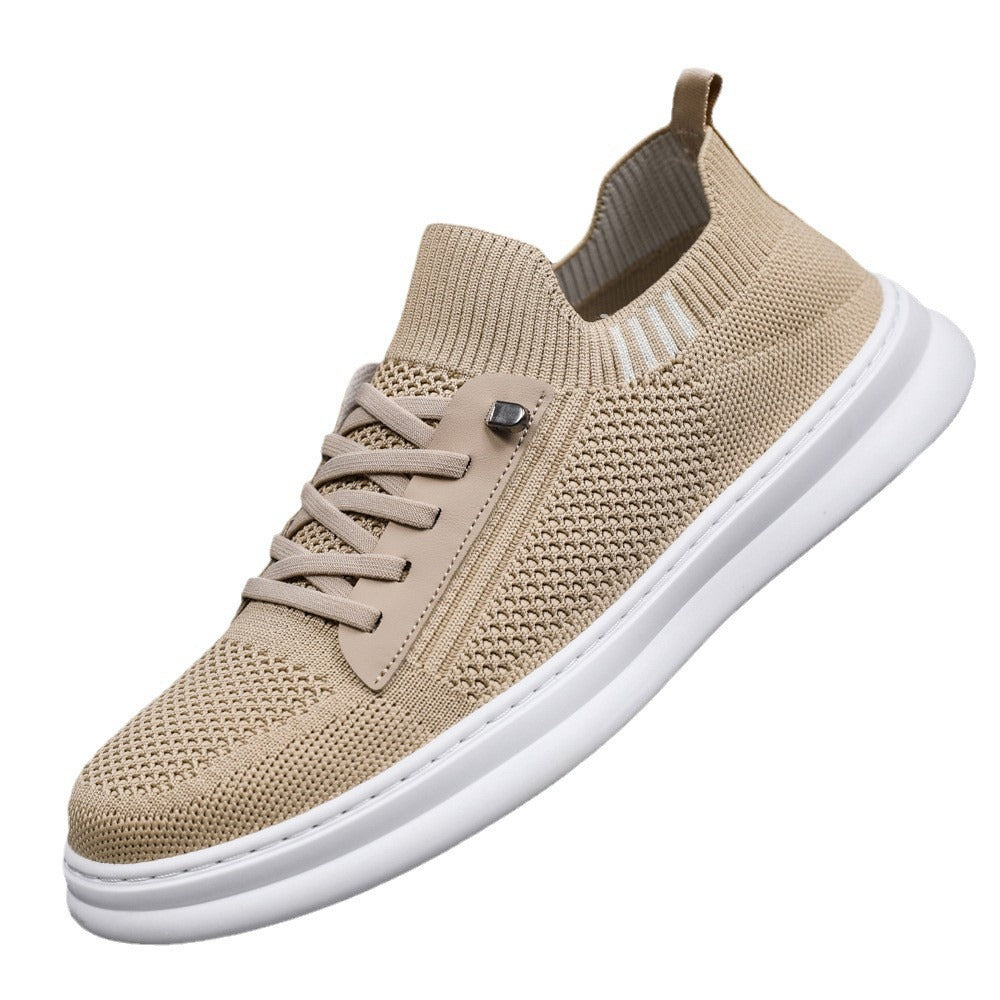 Damen Bequeme und stylische Sneaker mit elastischem Kragen und seitlichem Reißverschluss EB