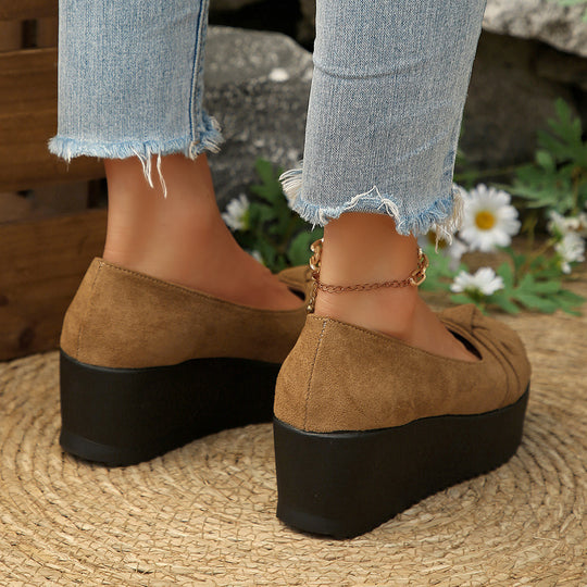 Damen Wedge-Pantoletten mit dekorativem Schleifenakzent und modischem Design EB
