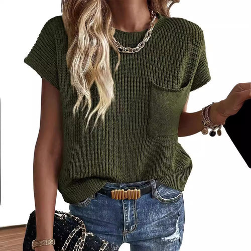 Damen Kurzarm Stricktop EB