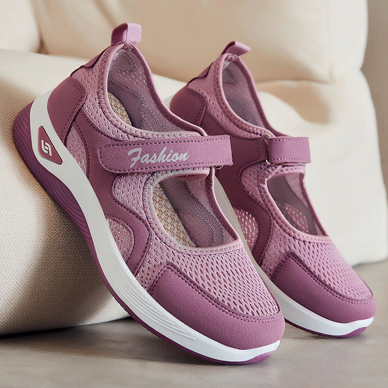 Damen Atmungsaktive Freizeitschuhe mit praktischem Klettverschluss und flexibel gestalteter Sohle EB