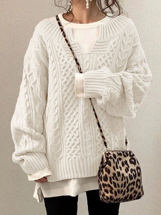 Damen Strickpullover mit strukturiertem Muster EB