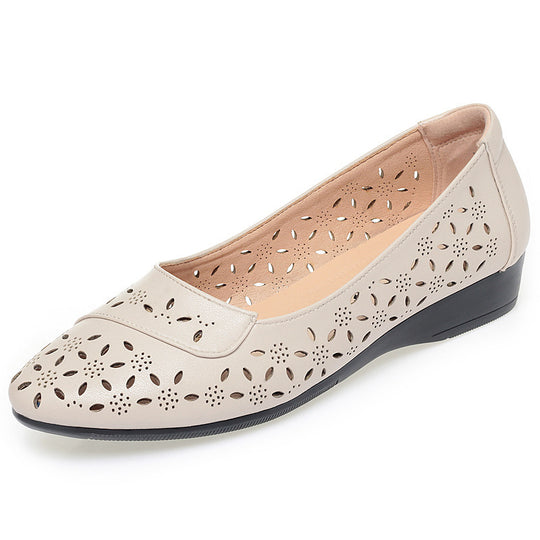 Damen Ballerinas mit filigranem Lochmuster und bequemem Fußbett EB