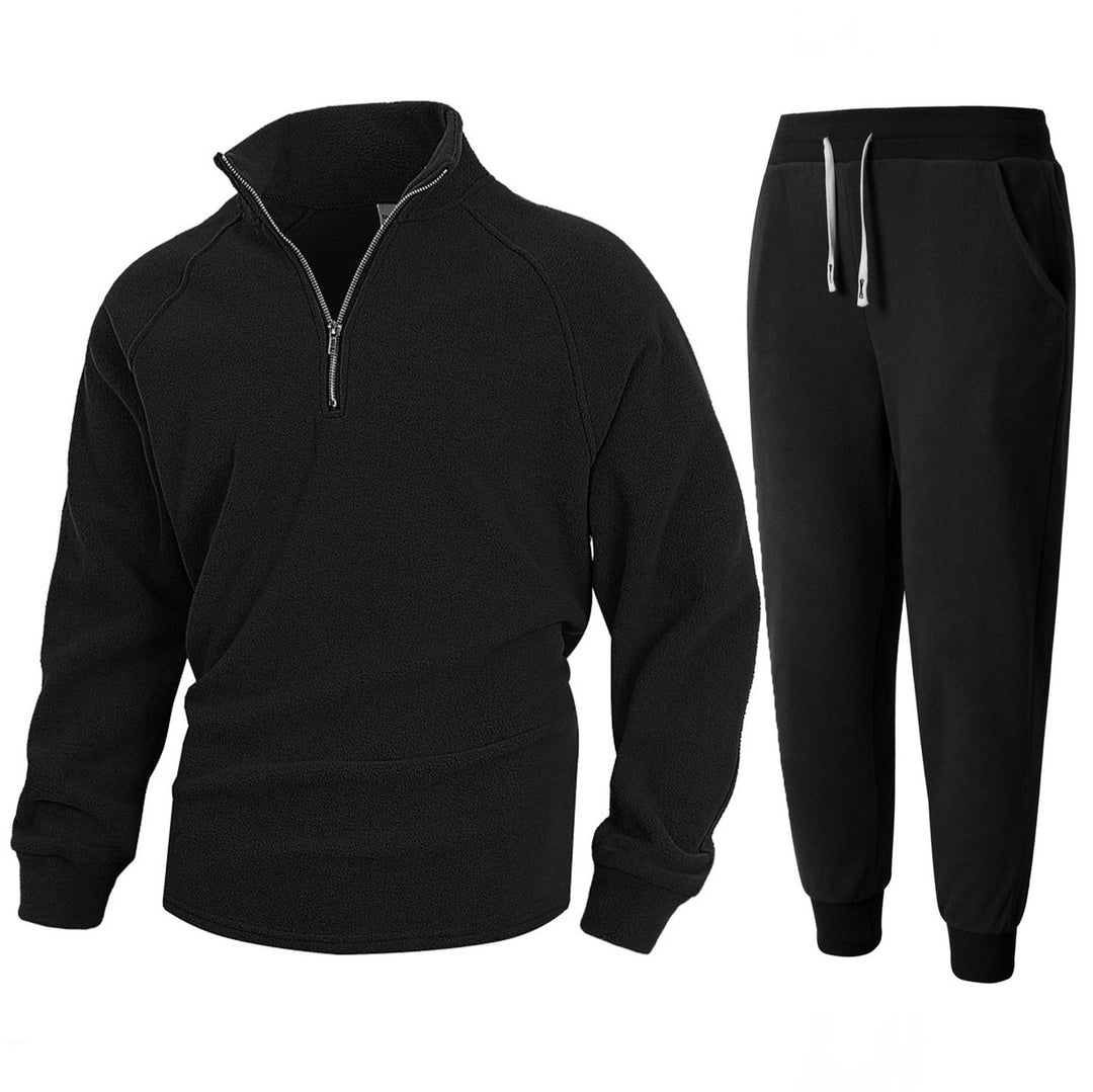 Herren Fleece-Relaxanzug mit halblangem Reißverschluss EB