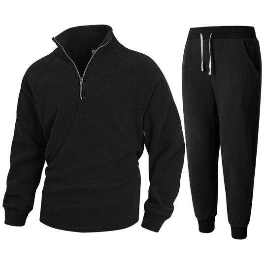 Herren Fleece-Relaxanzug mit halblangem Reißverschluss EB