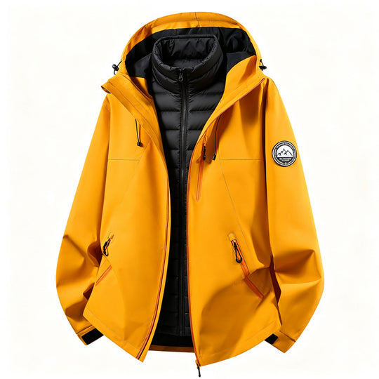 Damen kombinierbare Softshell Outdoorjacke mit abnehmbarer Steppinnenjacke EB