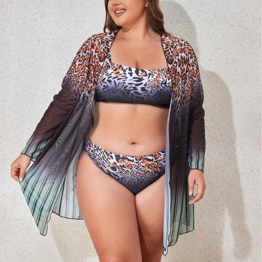 Damen Strandensemble mit Leopardmuster EB