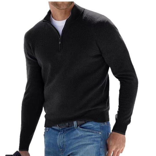 Damen nan leichter Sweatshirtpullover mit halbem Reißverschluss EB