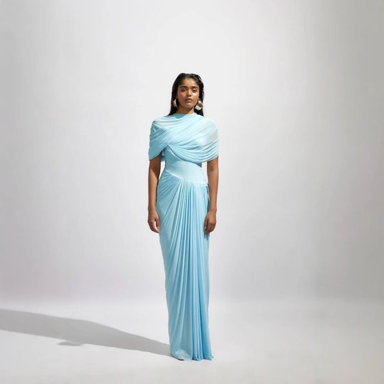 Damen Elegantes Wickelkleid mit drapierten Details EB