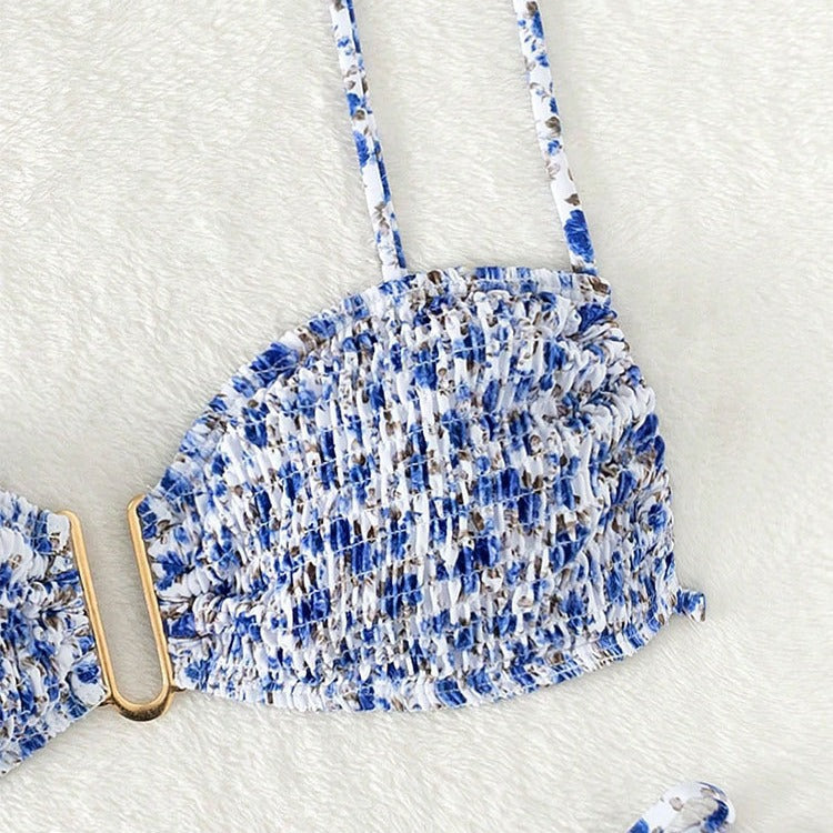 Damen Push-Up-Bikini mit verstellbaren Trägern und goldenen Akzenten EB