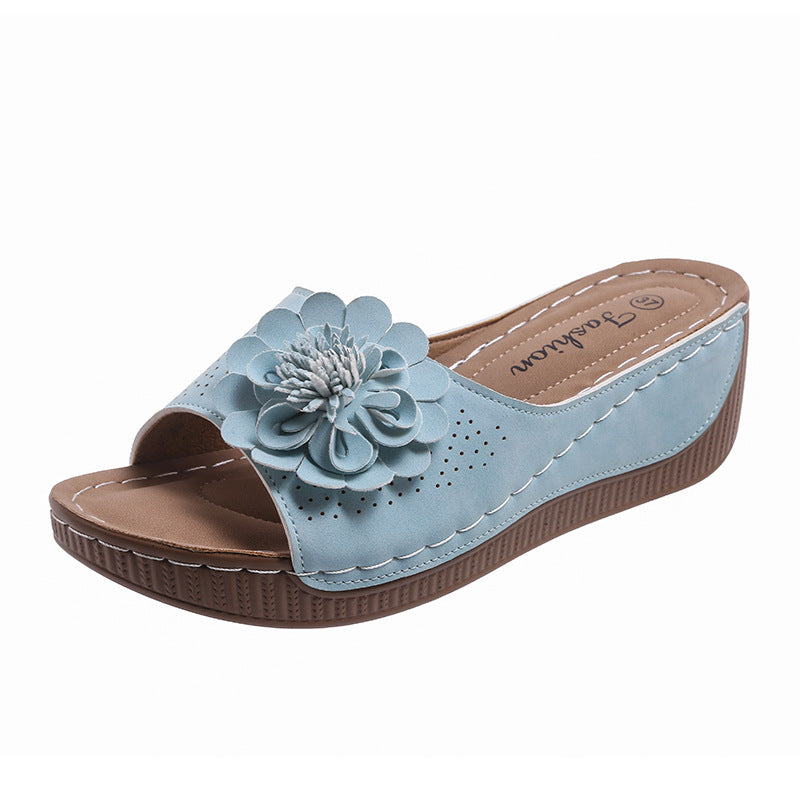 Damen modische Hausschuhe mit floralen Akzenten EB
