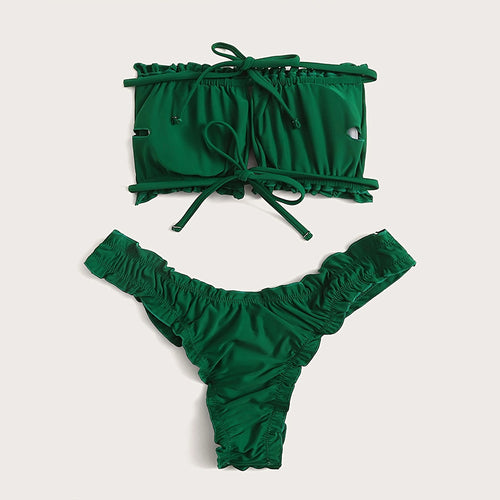 Damen Bandeau-Bikini-Set mit Raffung EB