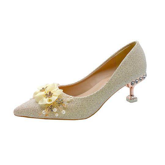 Damen Glamouröse High Heels mit floralen Details und elegantem Absatz EB