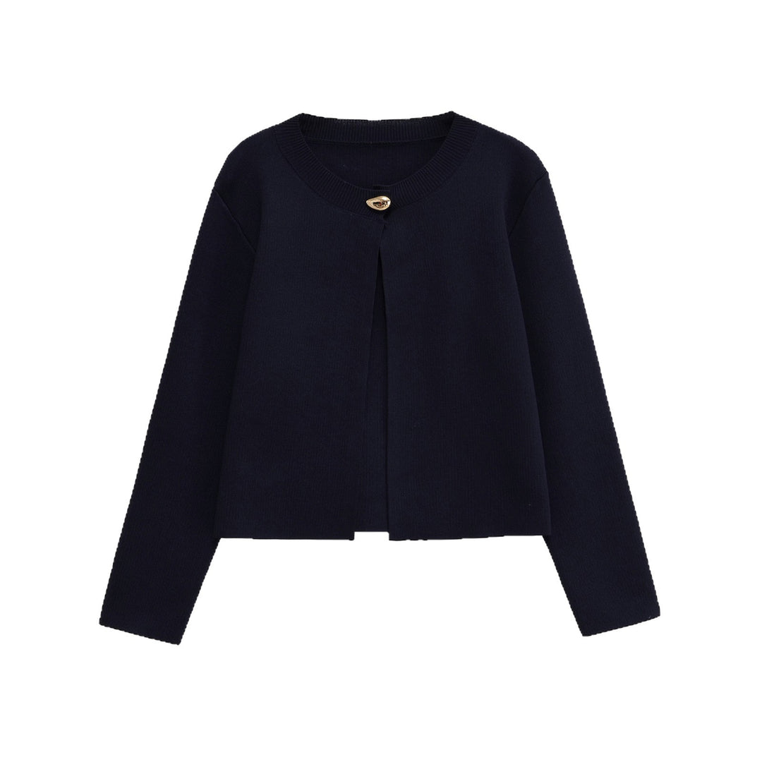 Damen elegante Strickjacke mit dekorativer Knopfdetails EB