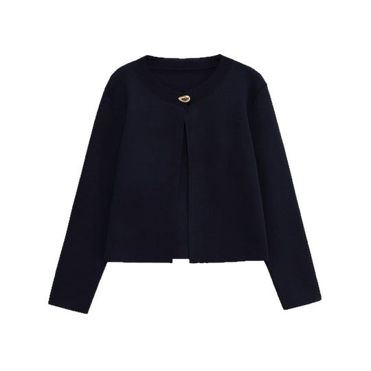 Damen elegante Strickjacke mit dekorativer Knopfdetails EB