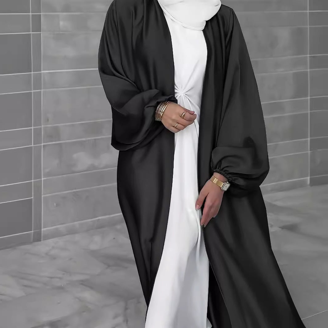 Damen eleganter Longcardigan aus fließendem Material mit weitem Schnitt EB