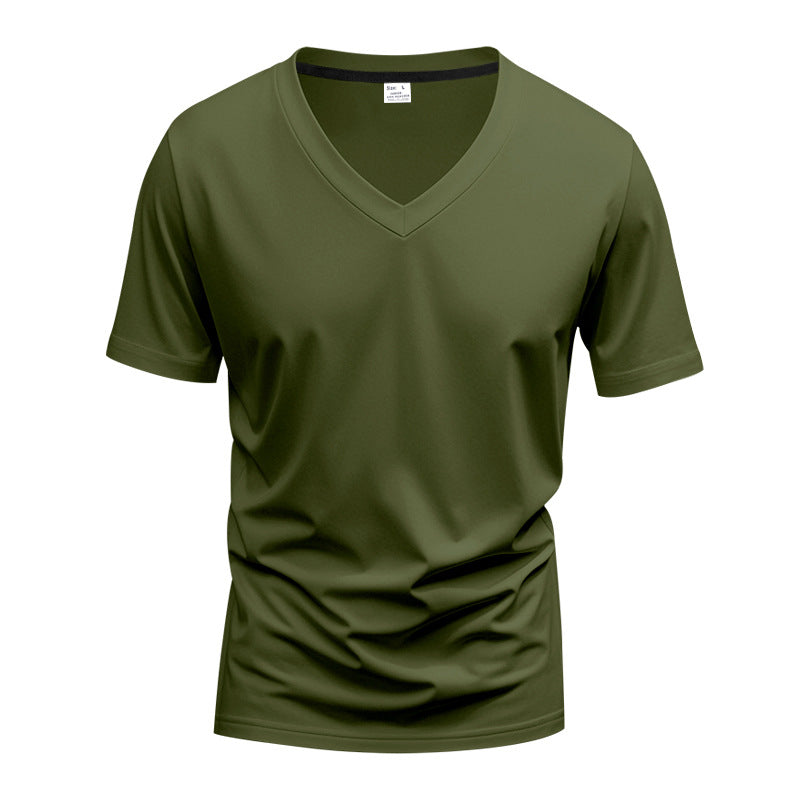 Herren V-Ausschnitt T-Shirt aus atmungsaktiver und schnelltrocknender Baumwolle EB