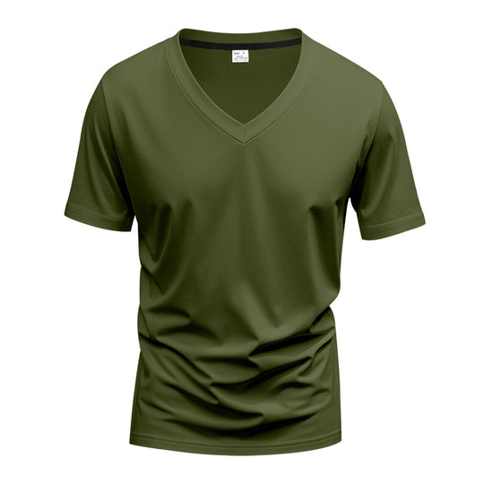Herren V-Ausschnitt T-Shirt aus atmungsaktiver und schnelltrocknender Baumwolle EB