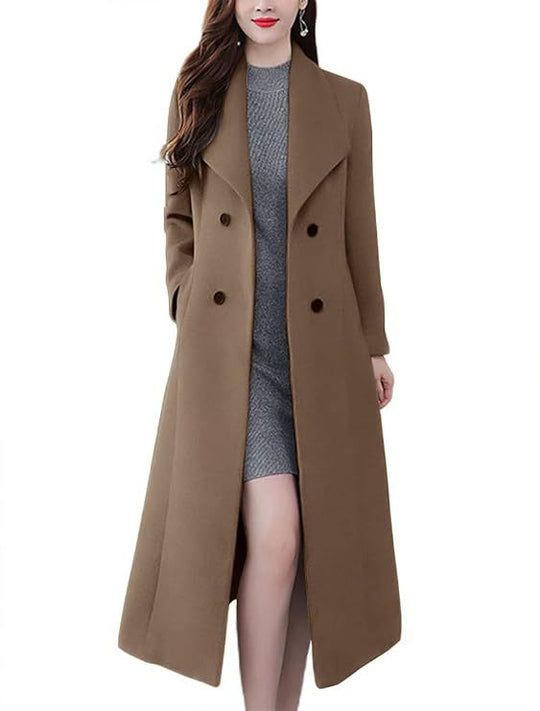 Damen Lange Wollmantel EB