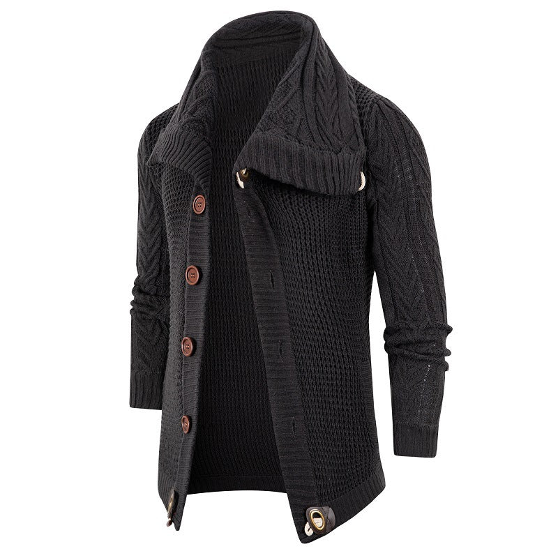 Herren Strickjacke mit Schalkragen und Holzknöpfen EB