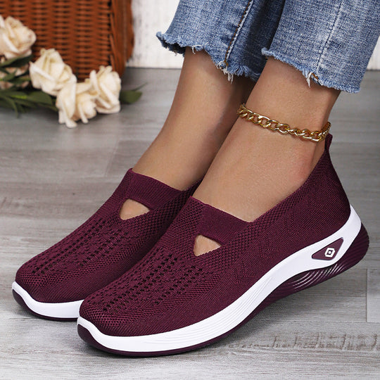 Damen Atmungsaktive Slip-On Freizeitschuhe mit offenem Schnitt EB