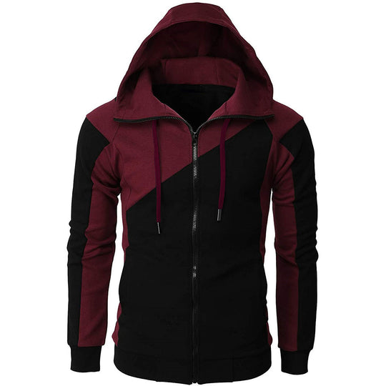 Herren Sportliche Kapuzenjacke mit kontrastierenden Farbakzenten EB