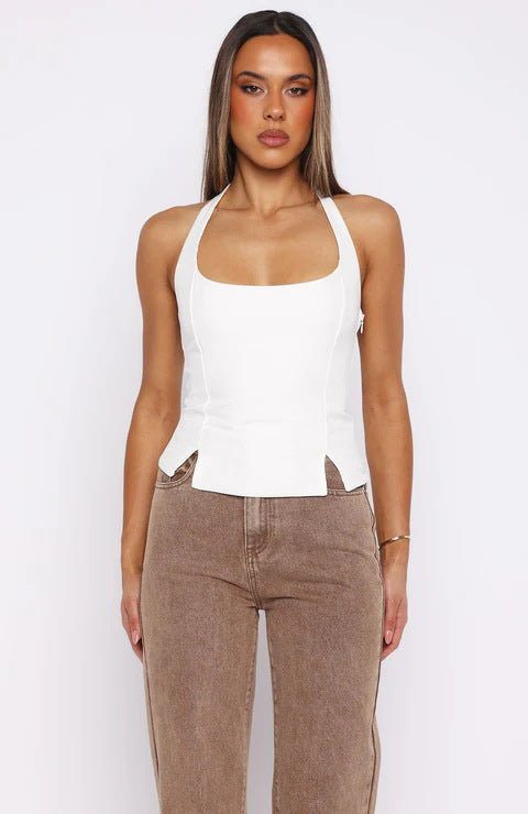 Damen Hochwertiges Trägershirt mit seitlichen Cut-Outs EB