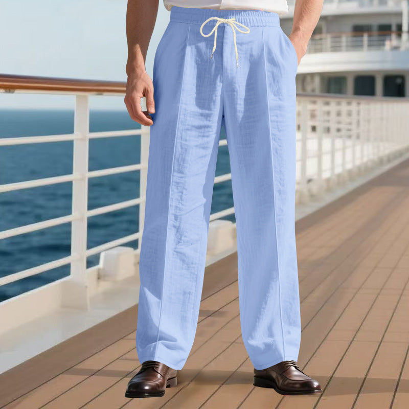 Herren elegante Reisehose mit verstellbarem Kordelzug und atmungsaktivem Stoff EB