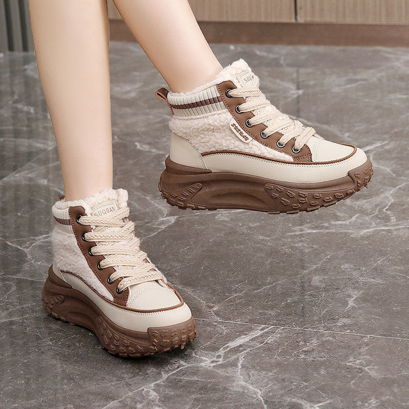 Damen Sportliche Winter Sneaker mit kuscheligem Innenfutter und rutschfester Laufsohle EB