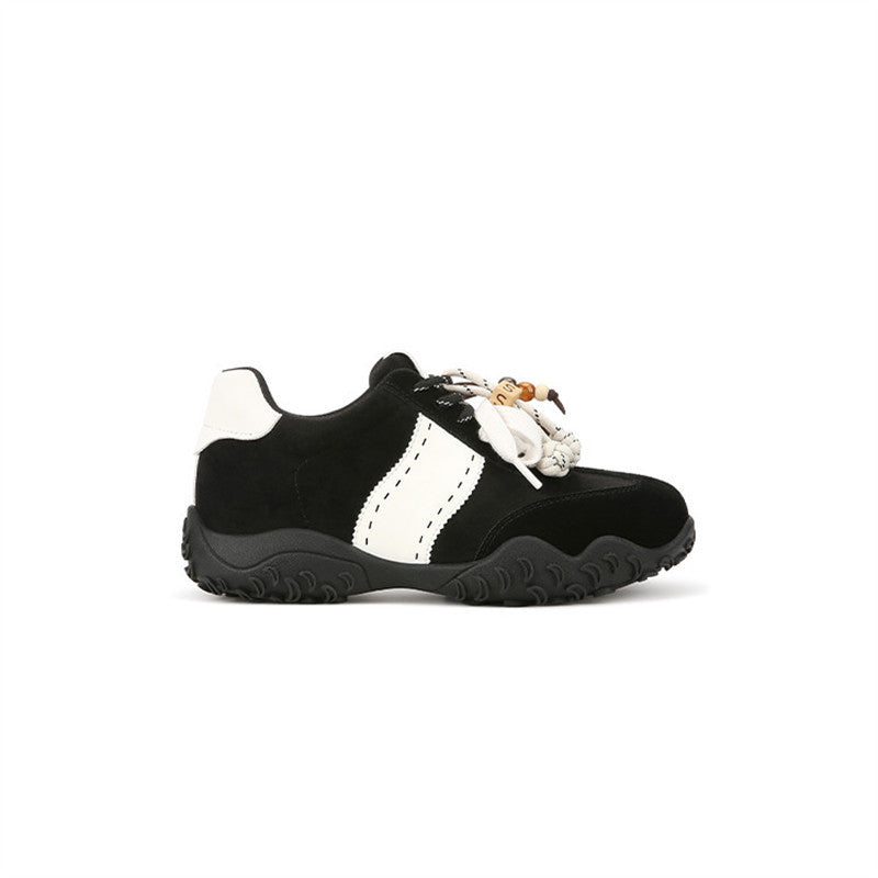 Damen Sportliche Schnürschuhe aus Wildleder mit dekorativen Quasten und rutschfester Sohle EB