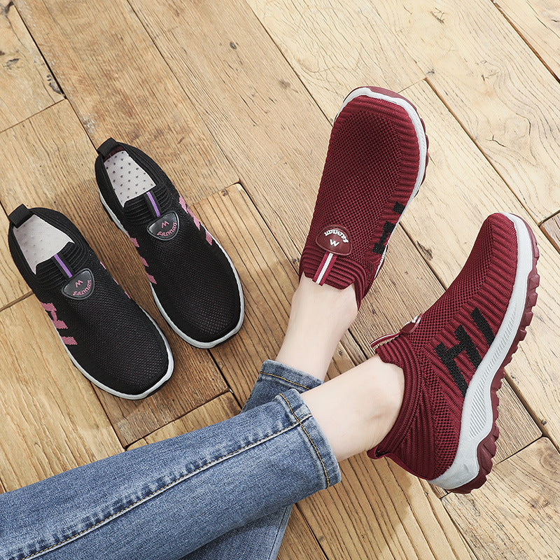 Damen Bequeme Stretch-Sneakers mit rutschfester Sohle EB