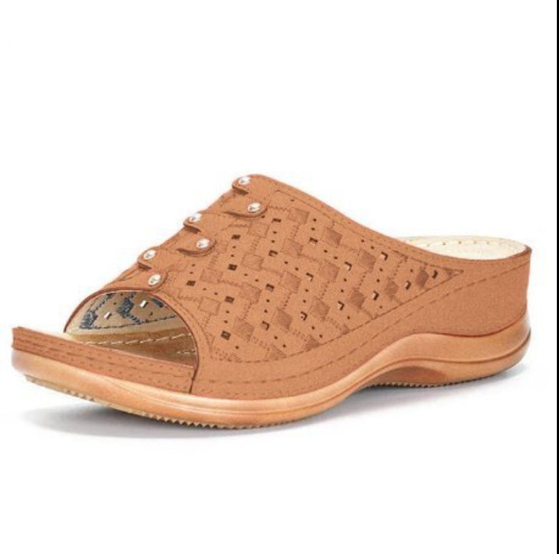 Damen Komfortable Clogs mit modischem Lochmuster EB