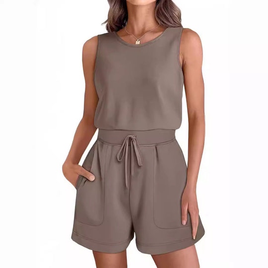 Damen Freizeit Overall mit modischen Taschen EB