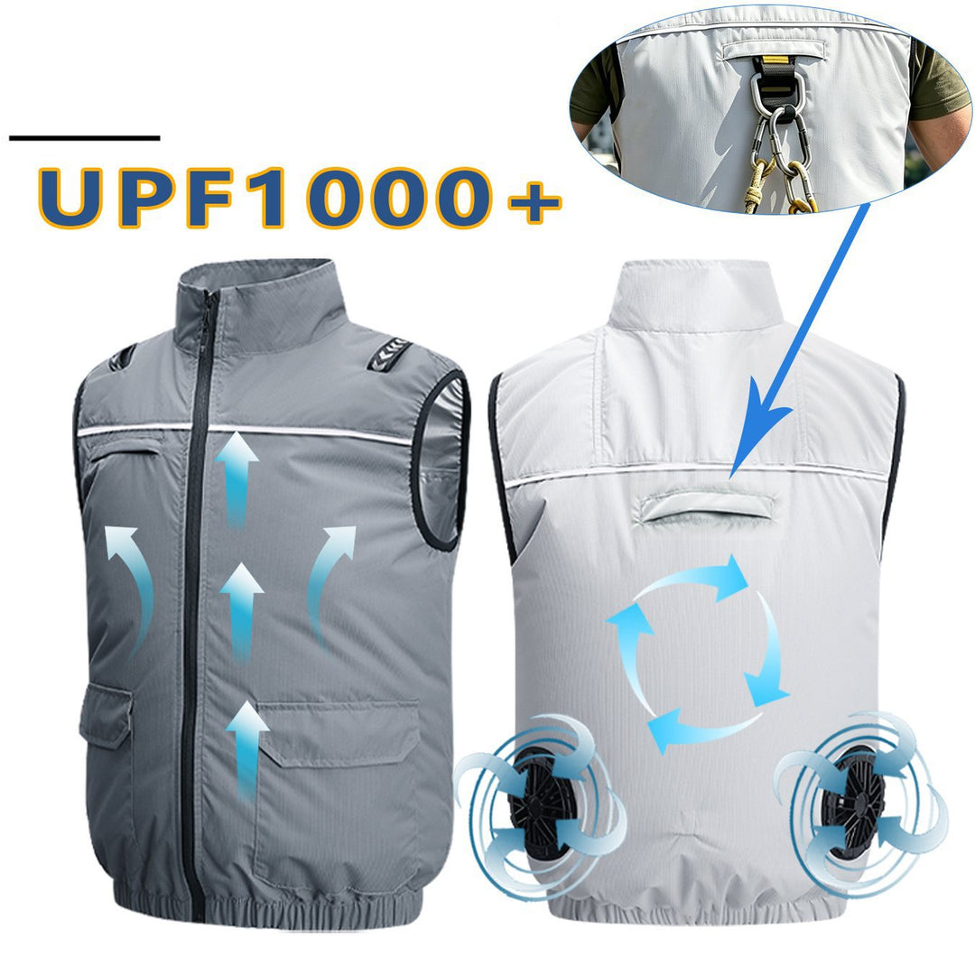 Unisex nan leichte kühlende Arbeitsweste mit integrierten Ventilatoren und externem Akku EB